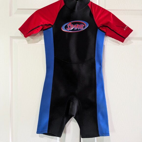 Stearns Youth Shortie Wetsuit, Neoprene Nylon, Black Blue Red, Size Medium, Warm - Picture 2 of 16